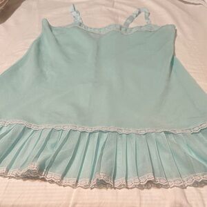 Victoria's Secret Aqua Lace Trim Chemise